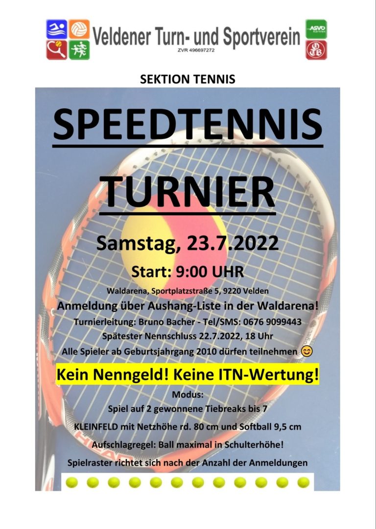 Speedtennis Turnier am 23.07.2022